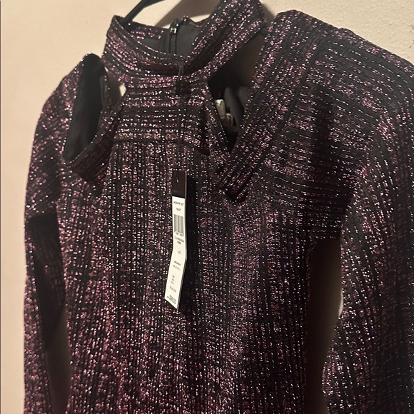 BCBGMaxAzria Glittery Black and Pink Cut-Out Top - Picture 7 of 7